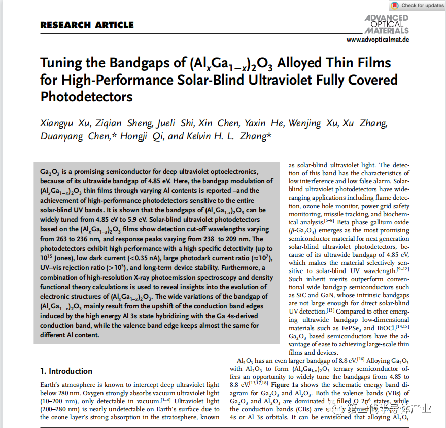 厦门大学张洪良团队在氧化镓半导体带隙工程和日盲紫外光电探测器研究取得进展BBIN BBIN宝盈(图5)